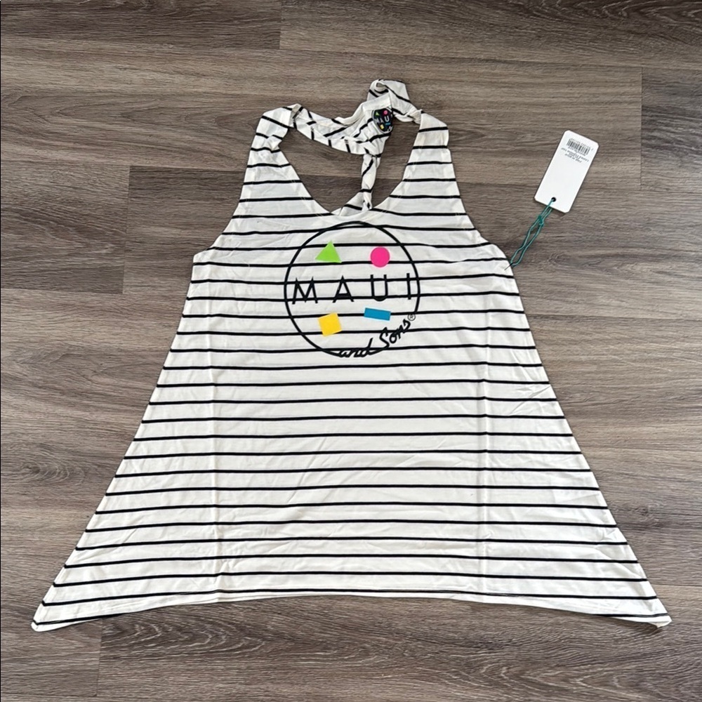 Maui and Sons Striped Tank Top Large